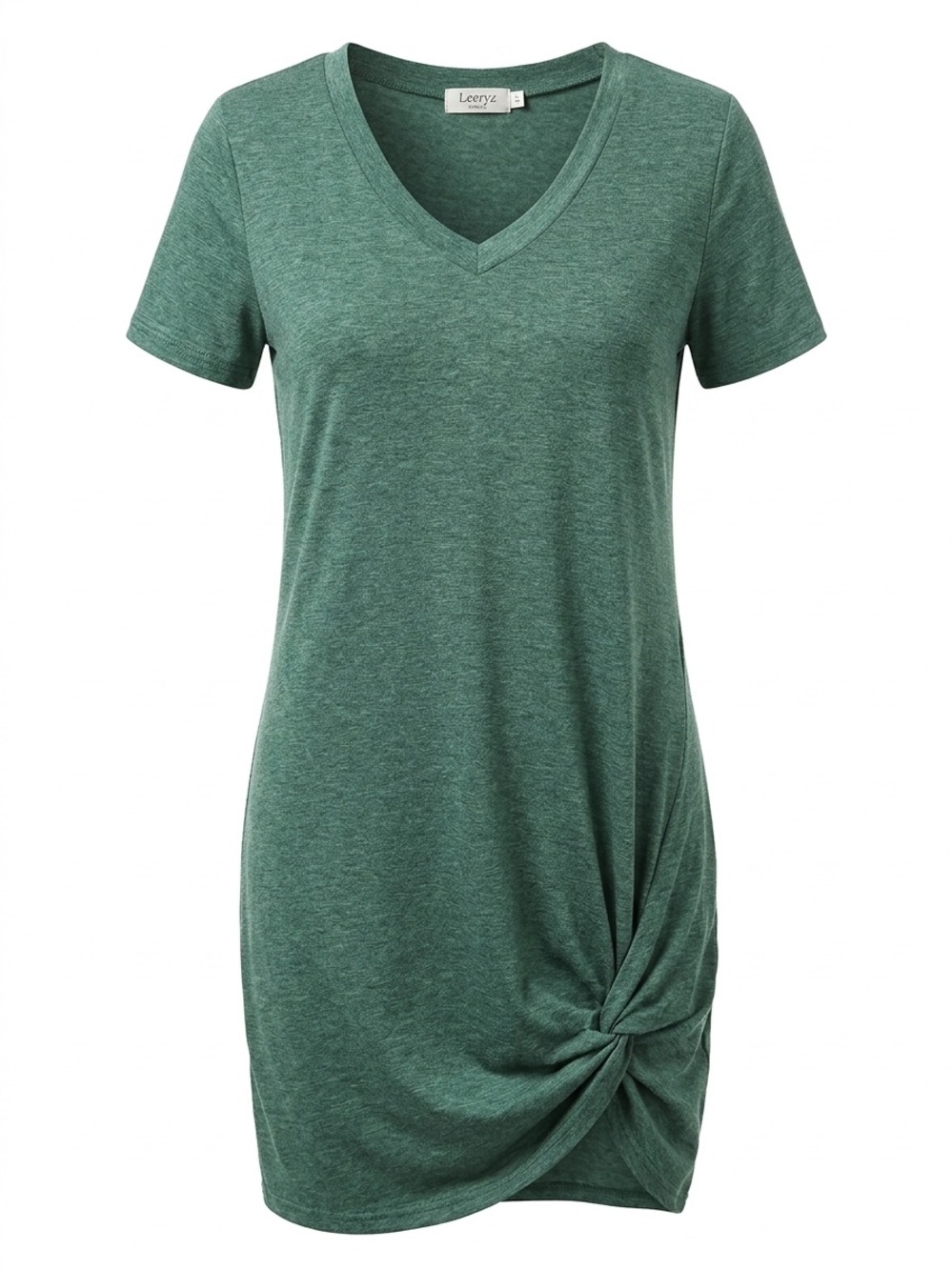 Locryz Green V-Neck Knot Side Tunic